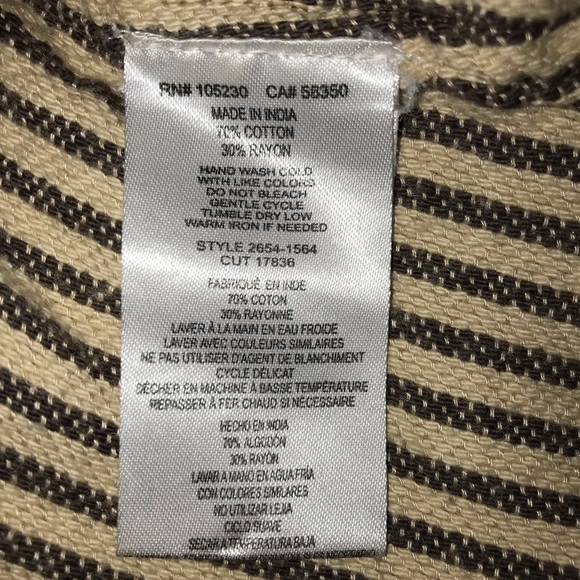 Current/Elliot Retreat Atlas Striped Shirt Embroidered Smocking Peasant… - Picture 7 of 7